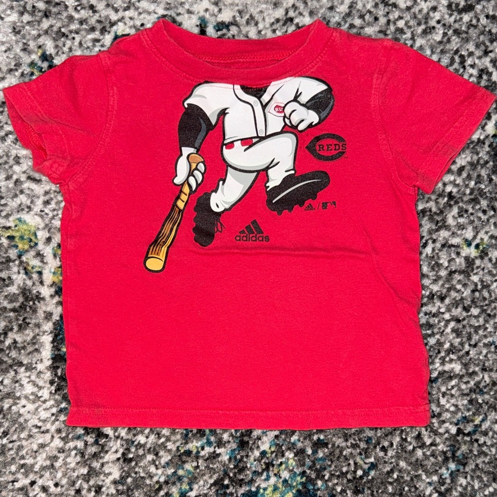 Adidas Kids Red Baseball Graphic Tee